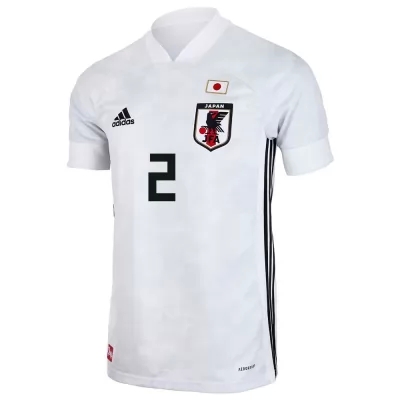 Mujer Selección de fútbol de Japón Camiseta Naomichi Ueda #2 2ª Equipación Blanco 2021 Chile