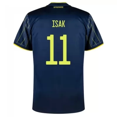 Mujer Selección de fútbol de Suecia Camiseta Alexander Isak #11 2ª Equipación Azul oscuro 2021 Chile