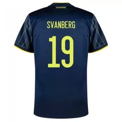 Mujer Selección de fútbol de Suecia Camiseta Mattias Svanberg #19 2ª Equipación Azul oscuro 2021 Chile