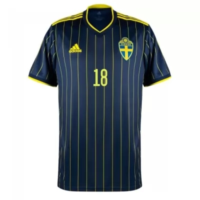 Mujer Selección de fútbol de Suecia Camiseta Pontus Jansson #18 2ª Equipación Azul oscuro 2021 Chile