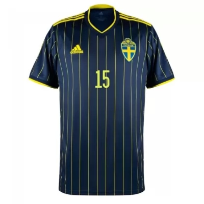 Mujer Selección de fútbol de Suecia Camiseta Ken Sema #15 2ª Equipación Azul oscuro 2021 Chile
