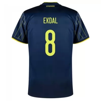 Mujer Selección de fútbol de Suecia Camiseta Albin Ekdal #8 2ª Equipación Azul oscuro 2021 Chile