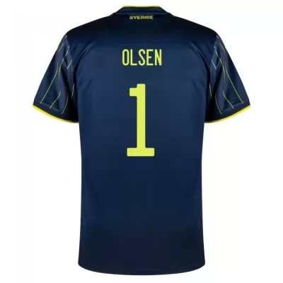 Mujer Selección de fútbol de Suecia Camiseta Robin Olsen #1 2ª Equipación Azul oscuro 2021 Chile