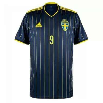 Mujer Selección de fútbol de Suecia Camiseta Marcus Berg #9 2ª Equipación Azul oscuro 2021 Chile