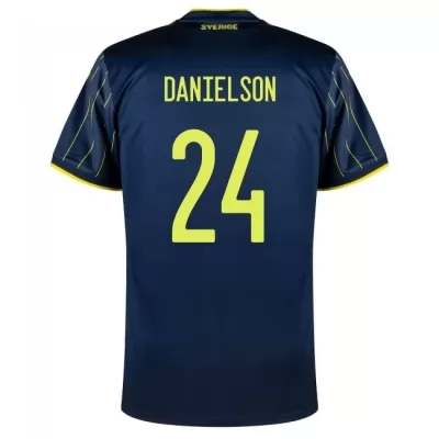 Mujer Selección de fútbol de Suecia Camiseta Marcus Danielson #24 2ª Equipación Azul oscuro 2021 Chile