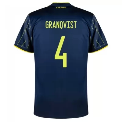 Mujer Selección de fútbol de Suecia Camiseta Andreas Granqvist #4 2ª Equipación Azul oscuro 2021 Chile
