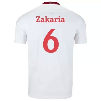 Mujer Selección de fútbol de Suiza Camiseta Denis Zakaria #6 2ª Equipación Blanco 2021 Chile