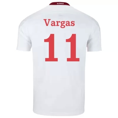 Mujer Selección de fútbol de Suiza Camiseta Ruben Vargas #11 2ª Equipación Blanco 2021 Chile