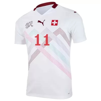 Mujer Selección de fútbol de Suiza Camiseta Ruben Vargas #11 2ª Equipación Blanco 2021 Chile