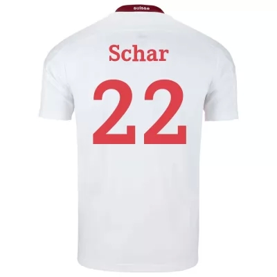 Mujer Selección de fútbol de Suiza Camiseta Fabian Schar #22 2ª Equipación Blanco 2021 Chile