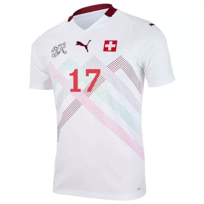 Mujer Selección de fútbol de Suiza Camiseta Loris Benito #17 2ª Equipación Blanco 2021 Chile