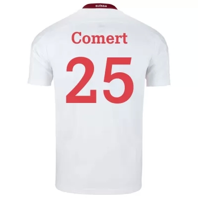 Mujer Selección de fútbol de Suiza Camiseta Eray Comert #25 2ª Equipación Blanco 2021 Chile