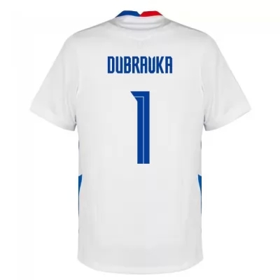 Mujer Selección de fútbol de Eslovaquia Camiseta Martin Dubravka #1 2ª Equipación Blanco 2021 Chile