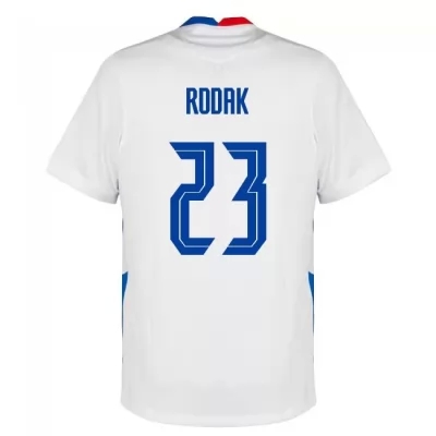 Mujer Selección de fútbol de Eslovaquia Camiseta Marek Rodak #23 2ª Equipación Blanco 2021 Chile