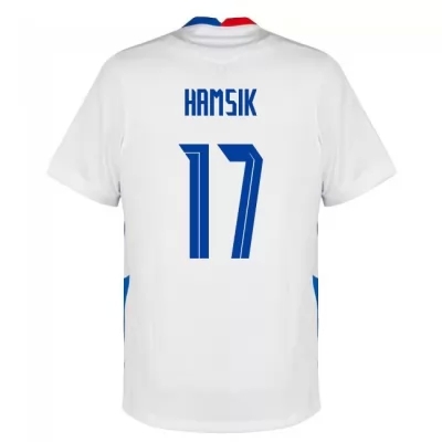Mujer Selección de fútbol de Eslovaquia Camiseta Marek Hamsik #17 2ª Equipación Blanco 2021 Chile