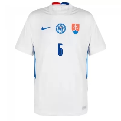 Mujer Selección de fútbol de Eslovaquia Camiseta Jan Gregus #6 2ª Equipación Blanco 2021 Chile
