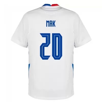 Mujer Selección de fútbol de Eslovaquia Camiseta Robert Mak #20 2ª Equipación Blanco 2021 Chile