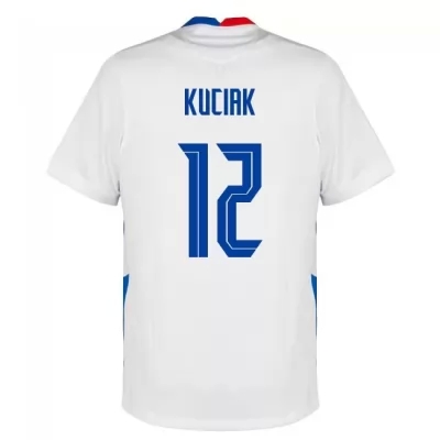 Mujer Selección de fútbol de Eslovaquia Camiseta Dusan Kuciak #12 2ª Equipación Blanco 2021 Chile