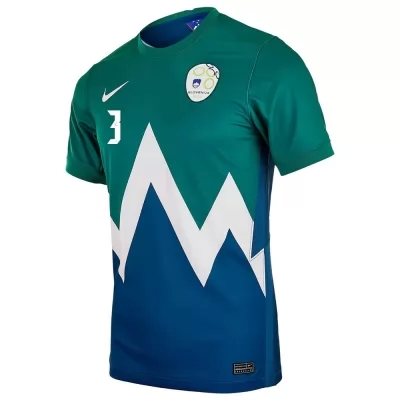 Mujer Selección de fútbol de Eslovenia Camiseta Jure Balkovec #3 2ª Equipación Verde 2021 Chile
