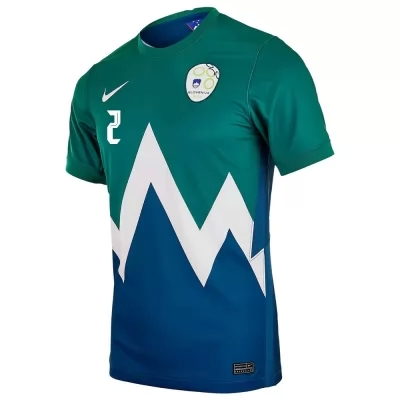 Mujer Selección de fútbol de Eslovenia Camiseta Zan Rogelj #2 2ª Equipación Verde 2021 Chile