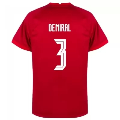 Mujer Selección de fútbol de Turquía Camiseta Merih Demiral #3 2ª Equipación Rojo 2021 Chile