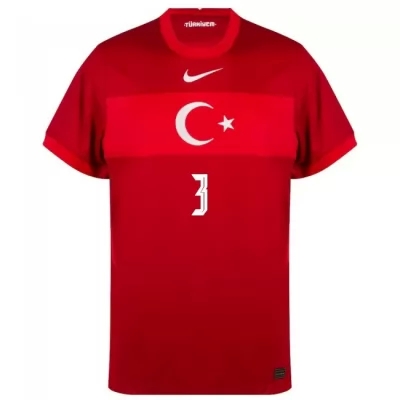 Mujer Selección de fútbol de Turquía Camiseta Merih Demiral #3 2ª Equipación Rojo 2021 Chile