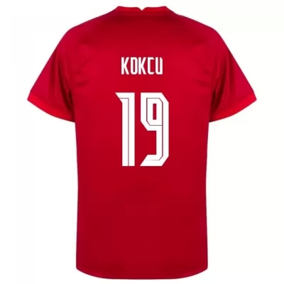 Mujer Selección de fútbol de Turquía Camiseta Orkun Kokcu #19 2ª Equipación Rojo 2021 Chile