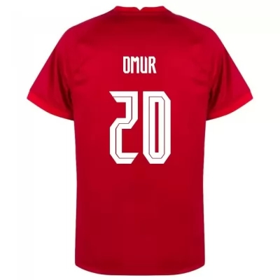 Mujer Selección de fútbol de Turquía Camiseta Abdulkadir Omur #20 2ª Equipación Rojo 2021 Chile