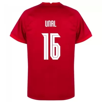 Mujer Selección de fútbol de Turquía Camiseta Enes Unal #16 2ª Equipación Rojo 2021 Chile