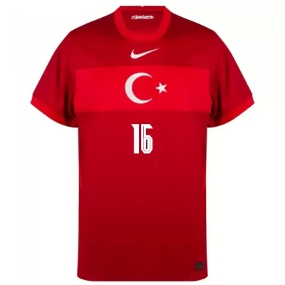 Mujer Selección de fútbol de Turquía Camiseta Enes Unal #16 2ª Equipación Rojo 2021 Chile