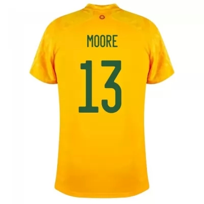 Mujer Selección de fútbol de Gales Camiseta Kieffer Moore #13 2ª Equipación Amarillo 2021 Chile