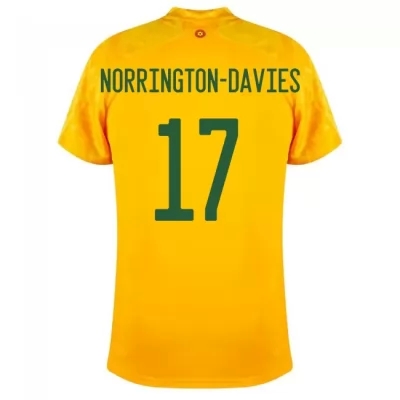 Mujer Selección de fútbol de Gales Camiseta Rhys Norrington-Davies #17 2ª Equipación Amarillo 2021 Chile