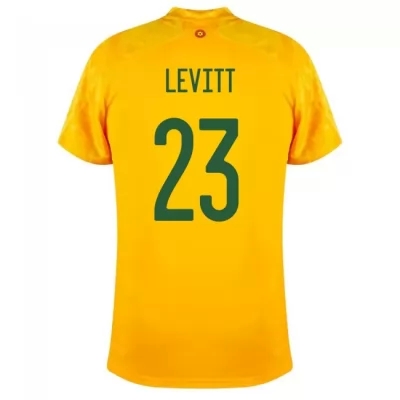 Mujer Selección de fútbol de Gales Camiseta Dylan Levitt #23 2ª Equipación Amarillo 2021 Chile