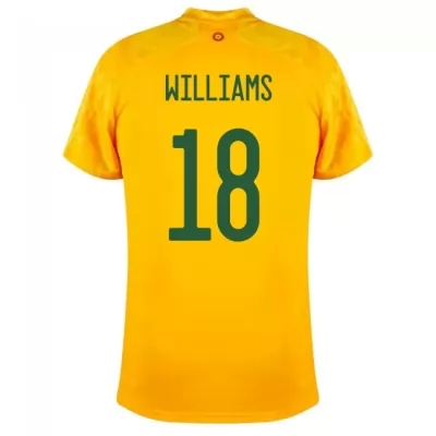 Mujer Selección de fútbol de Gales Camiseta Jonathan Williams #18 2ª Equipación Amarillo 2021 Chile
