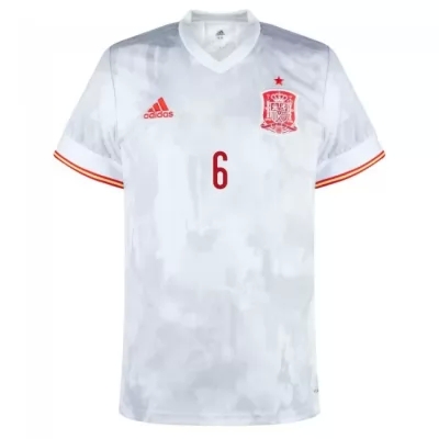 Mujer Selección de fútbol de España Camiseta Marcos Llorente #6 2ª Equipación Blanco 2021 Chile