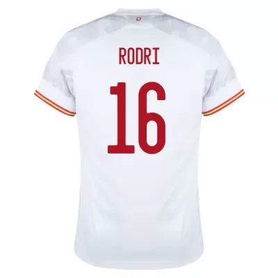 Mujer Selección de fútbol de España Camiseta Rodri #16 2ª Equipación Blanco 2021 Chile