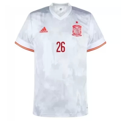 Hombre Selección De Fútbol De España Camiseta Pedri #26 2ª Equipación Blanco 2021 Chile