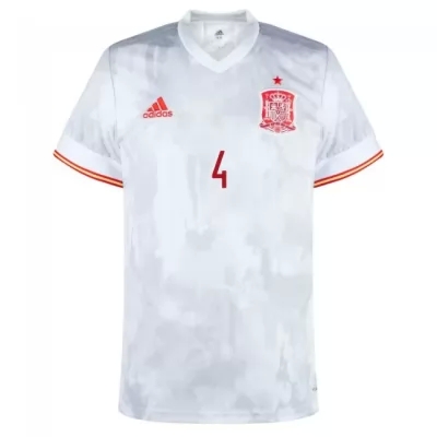 Mujer Selección de fútbol de España Camiseta Pau Torres #4 2ª Equipación Blanco 2021 Chile