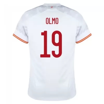 Niño Selección de fútbol de España Camiseta Dani Olmo #19 2ª Equipación Blanco 2021 Chile