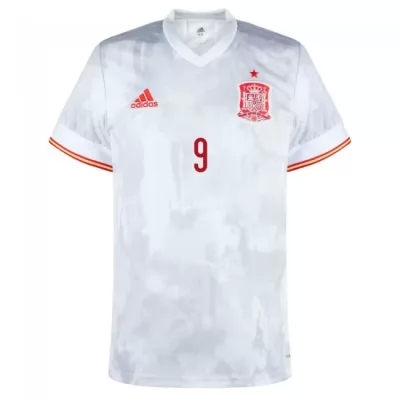 Mujer Selección de fútbol de España Camiseta Gerard Moreno #9 2ª Equipación Blanco 2021 Chile