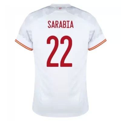 Hombre Selección de fútbol de España Camiseta Pablo Sarabia #22 2ª Equipación Blanco 2021 Chile