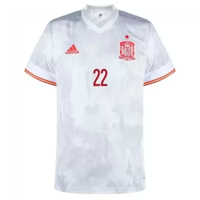 Mujer Selección de fútbol de España Camiseta Pablo Sarabia #22 2ª Equipación Blanco 2021 Chile