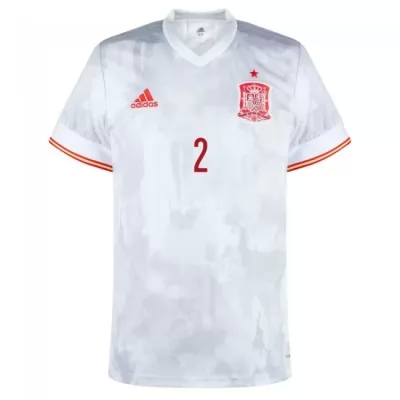 Mujer Selección de fútbol de España Camiseta Cesar Azpilicueta #2 2ª Equipación Blanco 2021 Chile