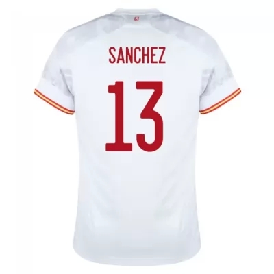 Mujer Selección de fútbol de España Camiseta Robert Sanchez #13 2ª Equipación Blanco 2021 Chile
