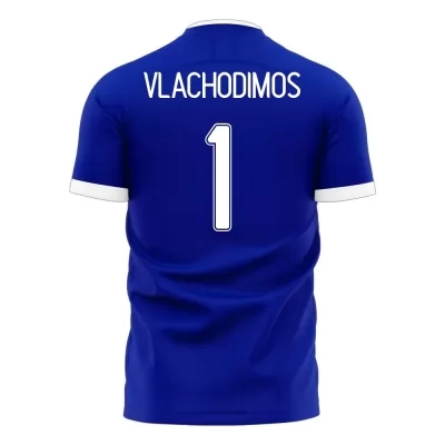 Mujer Selección de fútbol de Grecia Camiseta Odysseas Vlachodimos #1 2ª Equipación Azul 2021 Chile