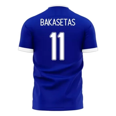 Mujer Selección de fútbol de Grecia Camiseta Anastasios Bakasetas #11 2ª Equipación Azul 2021 Chile