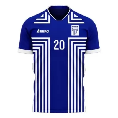 Mujer Selección de fútbol de Grecia Camiseta Petros Mantalos #20 2ª Equipación Azul 2021 Chile