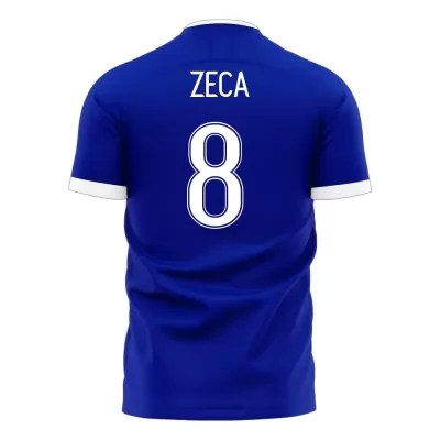 Mujer Selección de fútbol de Grecia Camiseta Zeca #8 2ª Equipación Azul 2021 Chile