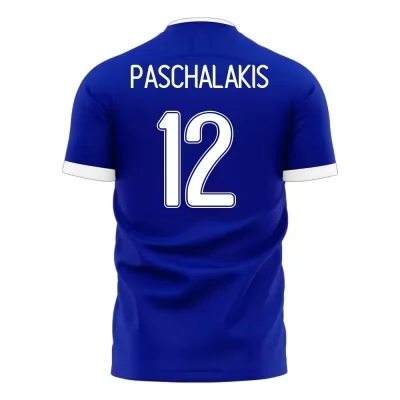 Mujer Selección de fútbol de Grecia Camiseta Alexandros Paschalakis #12 2ª Equipación Azul 2021 Chile
