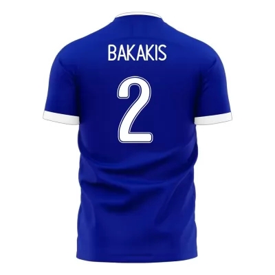 Mujer Selección de fútbol de Grecia Camiseta Michalis Bakakis #2 2ª Equipación Azul 2021 Chile